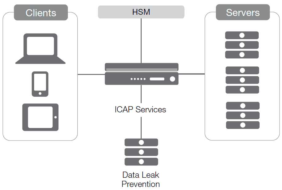 Figure 1: A BIG-IP device provides a platform for advanced SSL services.