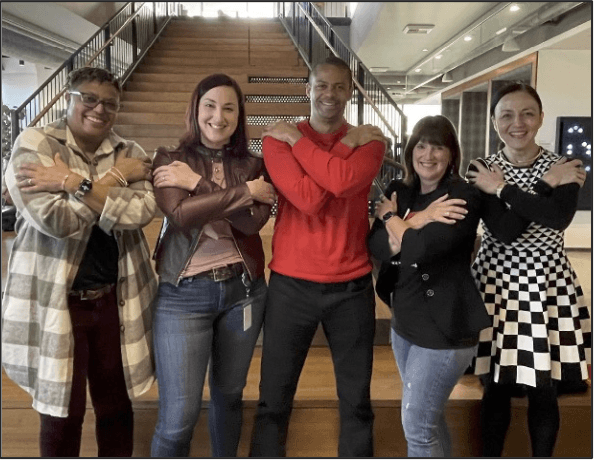 F5 CEO François Locoh-Donou (middle) joins F5 Connects Women Global Chair Linda Caudle (center right), the EIG’s executive sponsor Chief Product Officer Kara Sprague (center left) and other EIG members during International Women’s Day 2023. F5 CEO François Locoh-Donou (middle) joins F5 Connects Women Global Chair Linda Caudle (center right), the EIG’s executive sponsor Chief Product Officer Kara Sprague (center left) and other EIG members during International Women’s Day 2023.